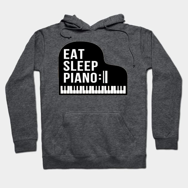 Eat Sleep Piano Repeat Grand Piano Pianist Teacher Hoodie by Musician Gifts